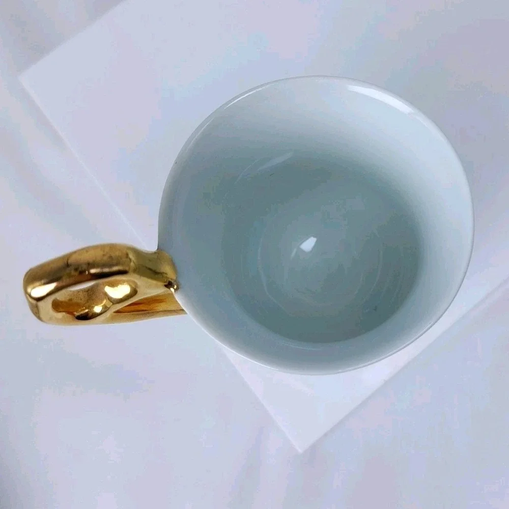 Vintage Demitasse Espresso Cup Porcelain Floral Ornate Gold Bavaria Germany 3.5